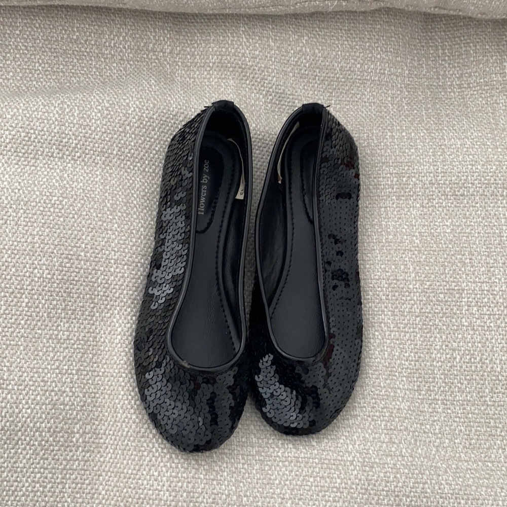 Flowers by Zoe sequin ballet flats (no box)